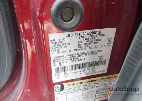 2015 Ford Expedition King Ranch z USA, uszkodzony, nr VIN 1FMJU1HT0FEF20638